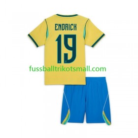 Fußballtrikots Brasilien Endrick 19 World Cup Kinder 2026 Kurzarm Heimtrikotsatz kaufen